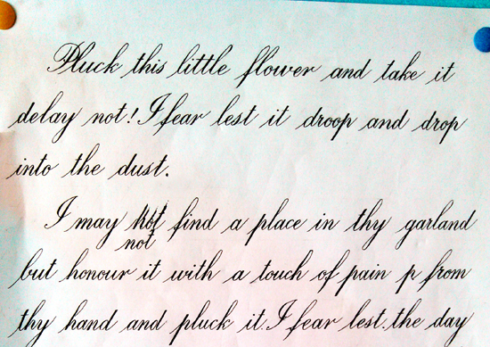 英语系英文书法大赛 一等奖作品